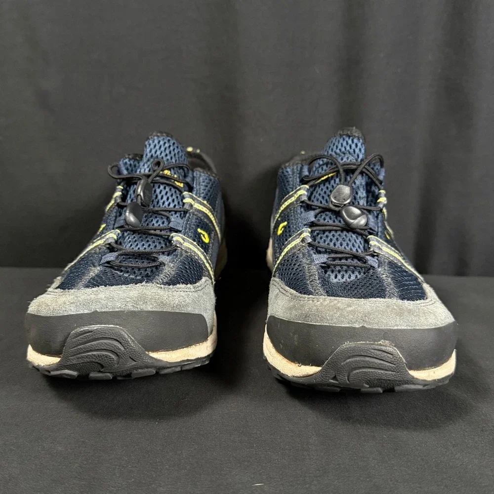 Olukai Mens Kia'i Trainer Navy Dark Shadow Grey Mesh Leather Sneakers Mens 12